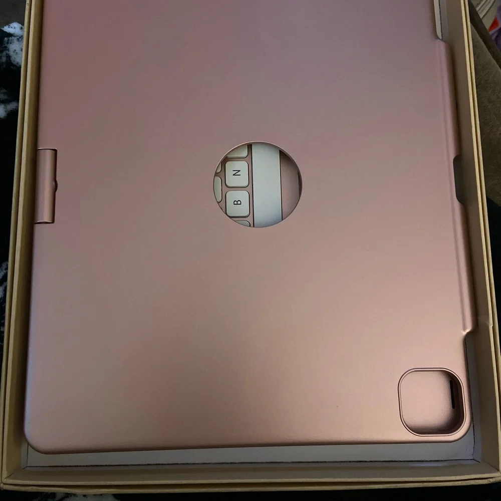 iPad Pro 12 in case with keyboard and swivel screen